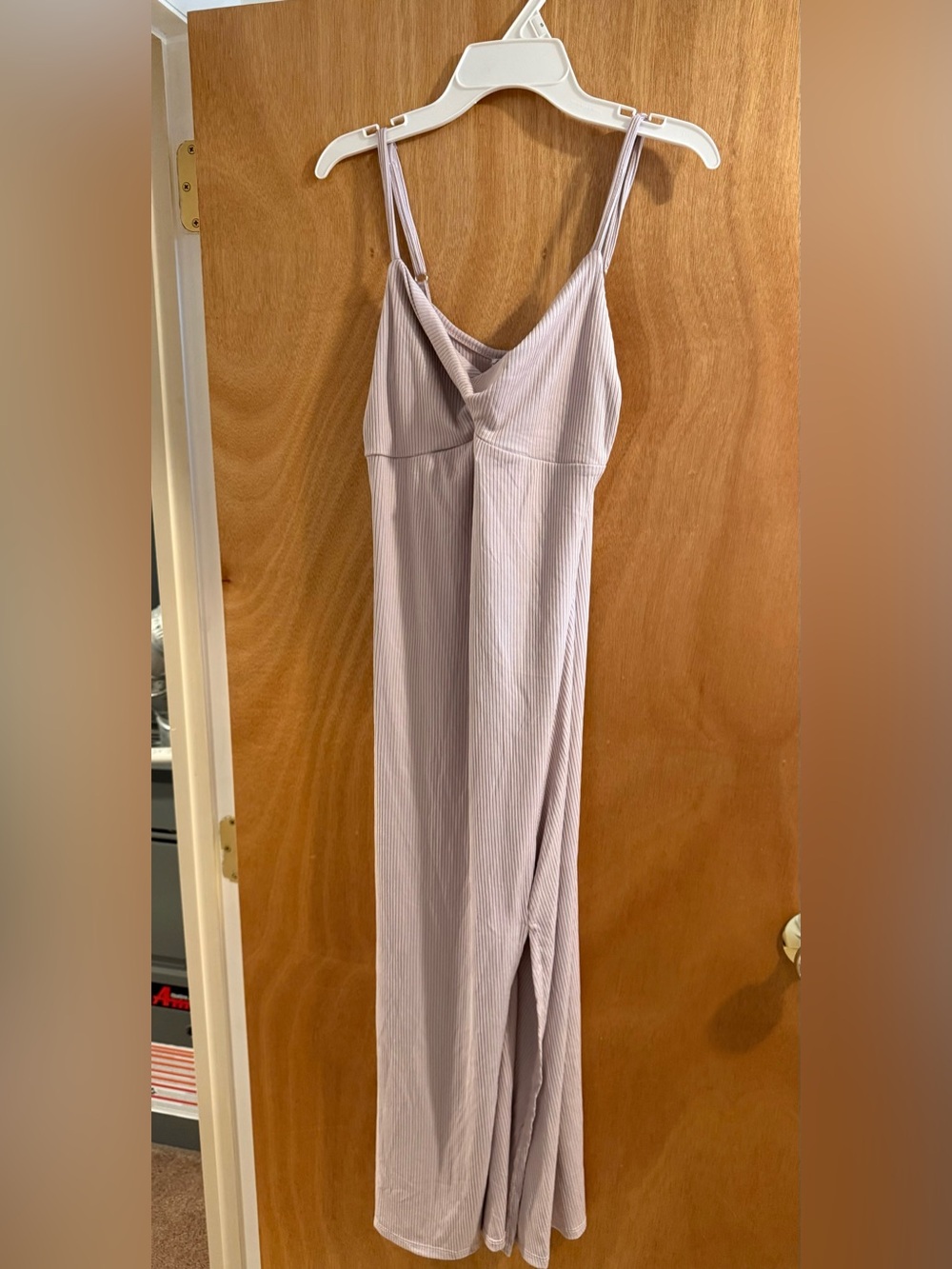 T.J.Maxx Light Mauve Ribbed Slip Maxi Dress